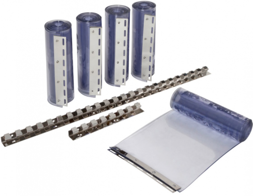 PVC-Streifenvorhangset 300 transparent 3