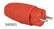 STECKER GUMMI/KUNSTSTOFF IP44 ROT