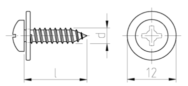 Fensterbankschraube m. Polyscheibe