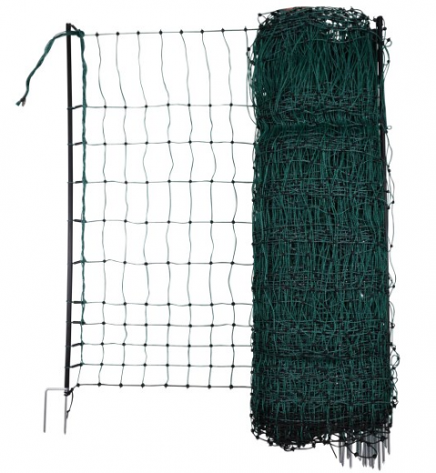 Geflügelnetz grün, el. leitend 25 mtr. /