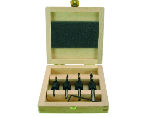 HOLZ-SPIBO-SATZ 4-TLG. M.AUFSTECKVERSENK