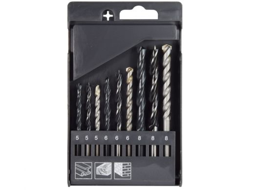 KOMBI-BOHRER-SATZ 9-TLG HM/HSS/HOLZ
