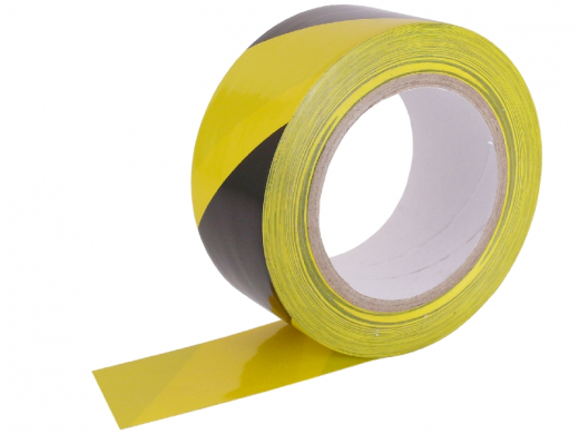 PVC-WARNBAND GELB-SCHWARZ 50 MM