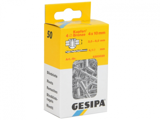 BLINDNIETEN KUPFER 4 X 12 MM