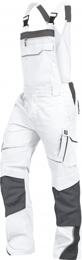 Latzhose weiß/grau Gr.98