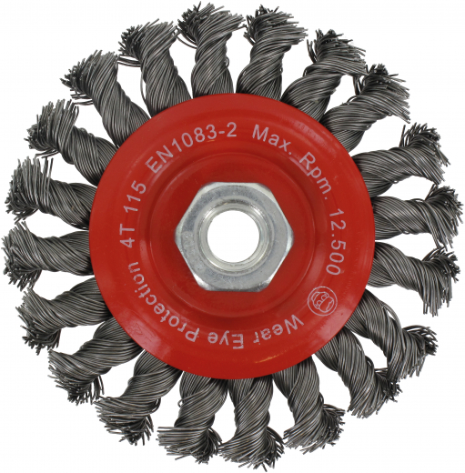 Rundbürste 115mm,Stahl,gezopft