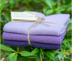 Spültuch Bio 3er Set,Lila-Kombi