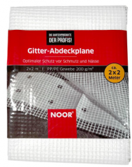 Gitter-Abdeckplane 200g/m² 2 x 2 m weiß