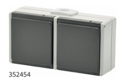 FEUCHTRAUM STECKDOSE 2-FACH GRAU