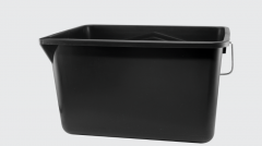 Kunststoffeimer 12 l schwarz, eckig, mit