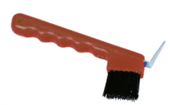 Hufauskratzer mit Bürste rot