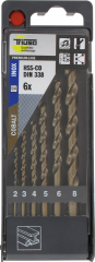 Edelstahlbohrerset, HSSCo 6tlg