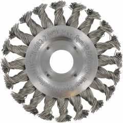 Rundbürste 125mm, Inox,gezopft