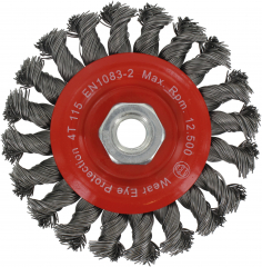 Rundbürste 115mm,Stahl,gezopft