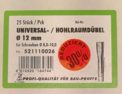 Universal-/ Hohlraumdübel Ø12