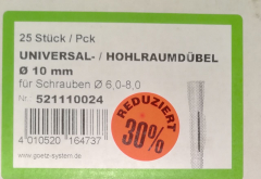 Universal-/ Hohlraumdübel Ø10